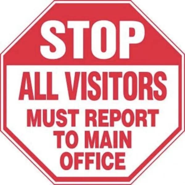 Accuform STOP SAFETY SIGN ALL VISITORS MUST MAST220VA MAST220VA - main